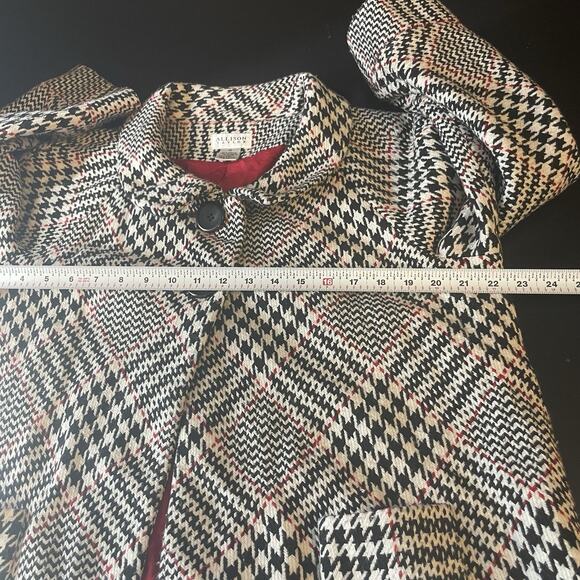 Allison Taylor Houndstooth Plaid Coat Jacket Size 14 Preppy Academia Career - Picture 6 of 10